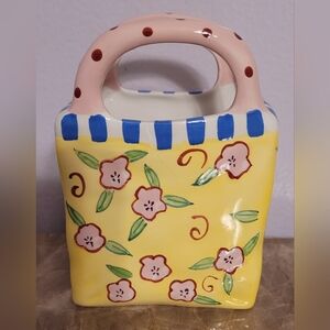 VTG BELLA CASA Ceramic  Gift Bag Vase/ Planter
